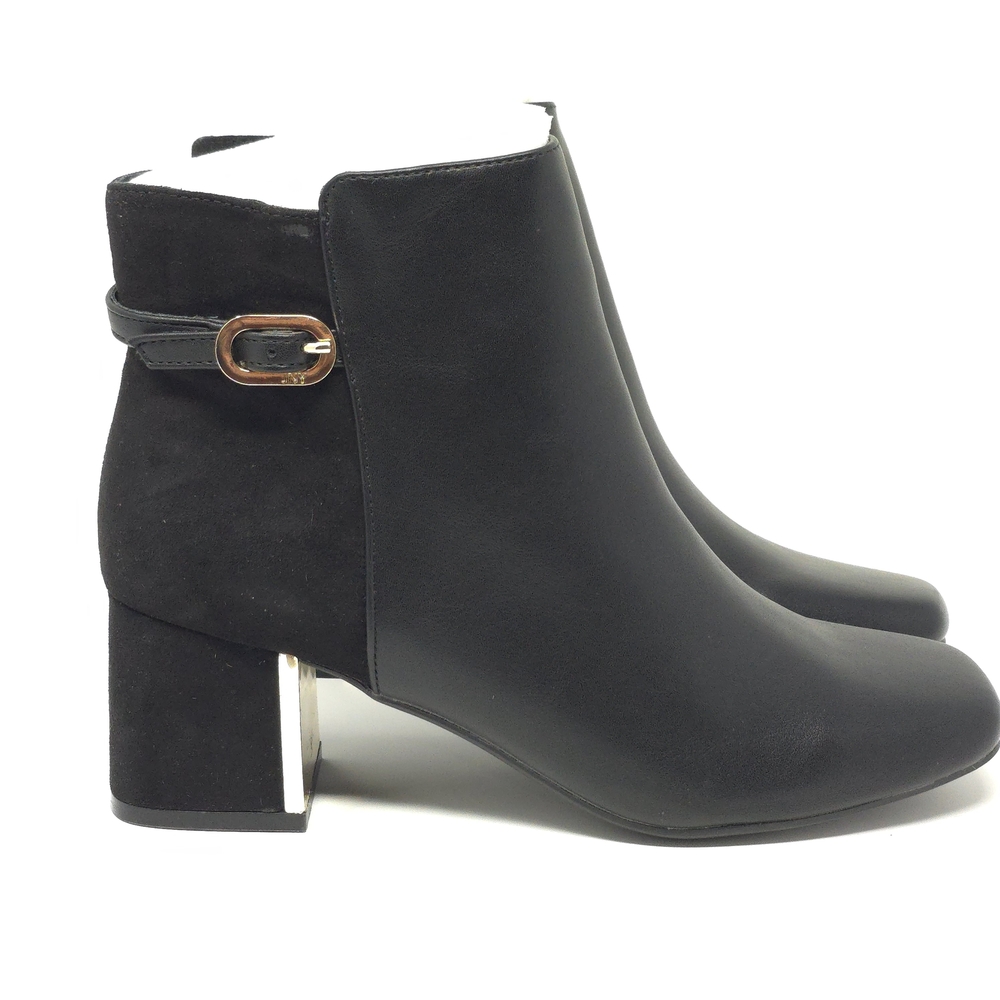 Jones New York Dress Booties with Block Heel and Gold Zip Ankle Boots 7M - Picture 4 of 16